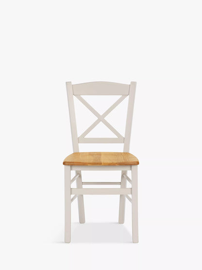 John Lewis ANYDAY Clayton Beech Wood Dining Chairs, Set of 2, Cream 