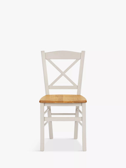 John Lewis Clayton Beech Wood Dining Chairs, Set of 2, Cream