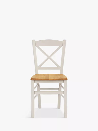John Lewis Clayton Beech Wood Dining Chairs, Set of 2, Cream