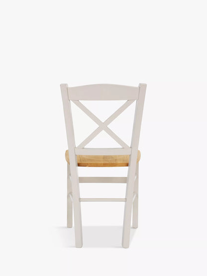 John Lewis ANYDAY Clayton Beech Wood Dining Chairs, Set of 2, Cream 