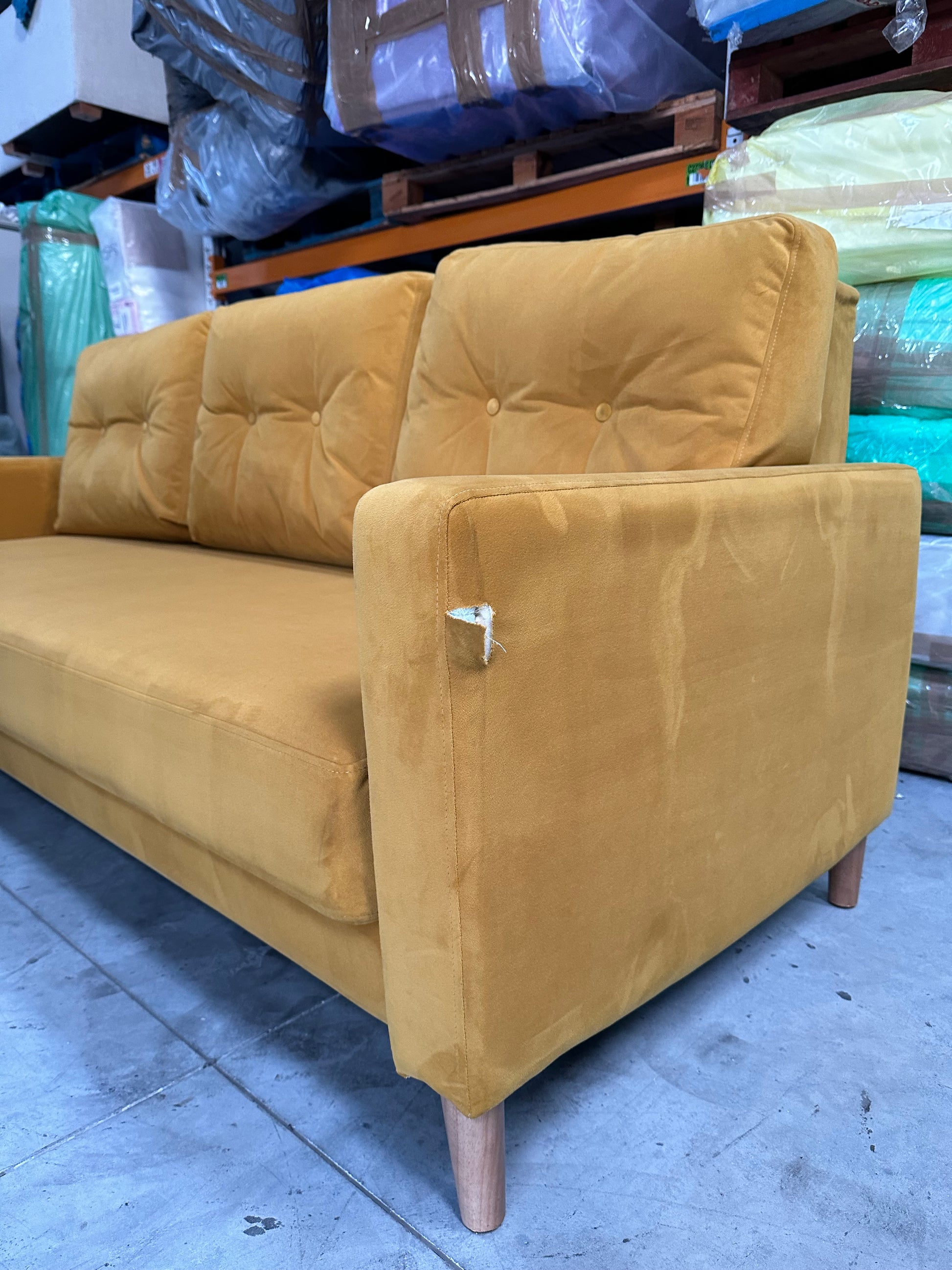 G Plan Vintage The Fifty Four Large 3 Seater Sofa Bed, Plush Turmeric