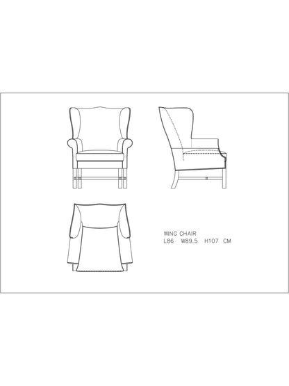 Halo Wing Leather Armchair, London Leather Cognac