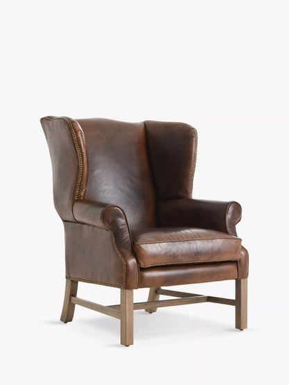 Halo Wing Leather Armchair, London Leather Cognac