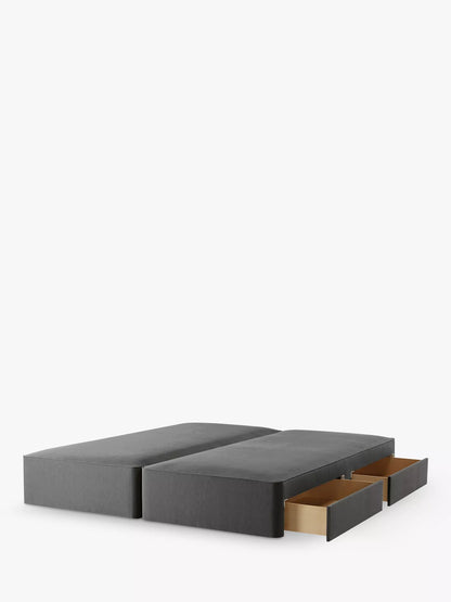 John Lewis Pocket Sprung 4 Drawer Divan Base, Super King Size, Soft Touch Chenille Charcoal