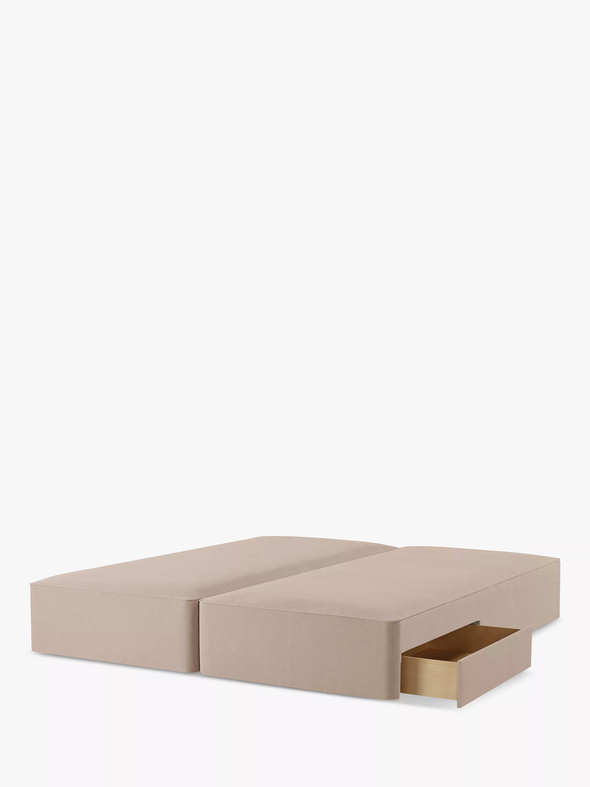 John Lewis Pocket Sprung 2 Drawer Divan Base, Super King Size, Soft Touch Chenille Mole