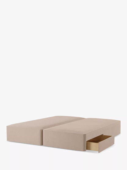 John Lewis Pocket Sprung 2 Drawer Divan Base, Super King Size, Soft Touch Chenille Mole