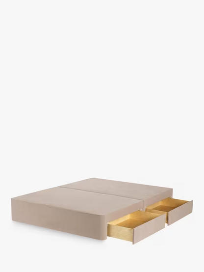 John Lewis Pocket Sprung 4 Drawer Divan Base, Double, Soft Touch Chenille Mole