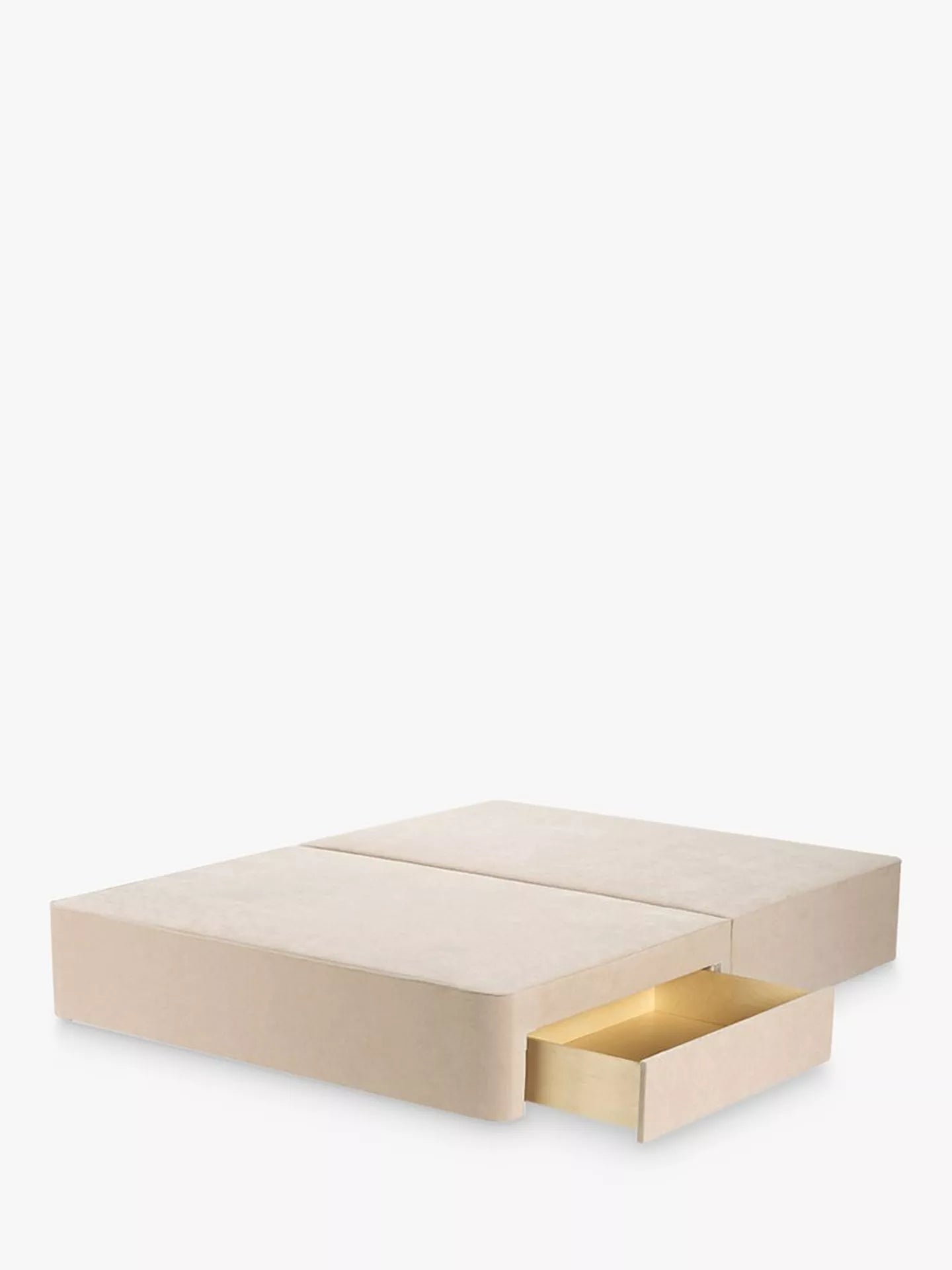 John Lewis Pocket Sprung 2 Drawer Divan Base, King Size, Cotton Effect Beige