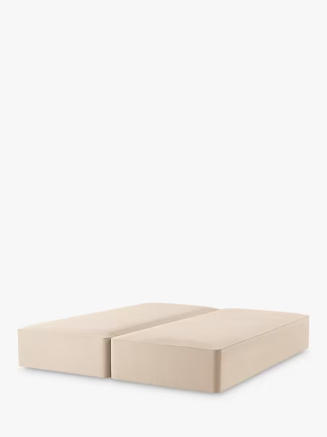Check John Lewis Pocket Sprung Zip Link Divan Base, Super King Size, Cotton Effect Beige