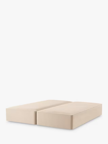 Check John Lewis Pocket Sprung Zip Link Divan Base, Super King Size, Cotton Effect Beige