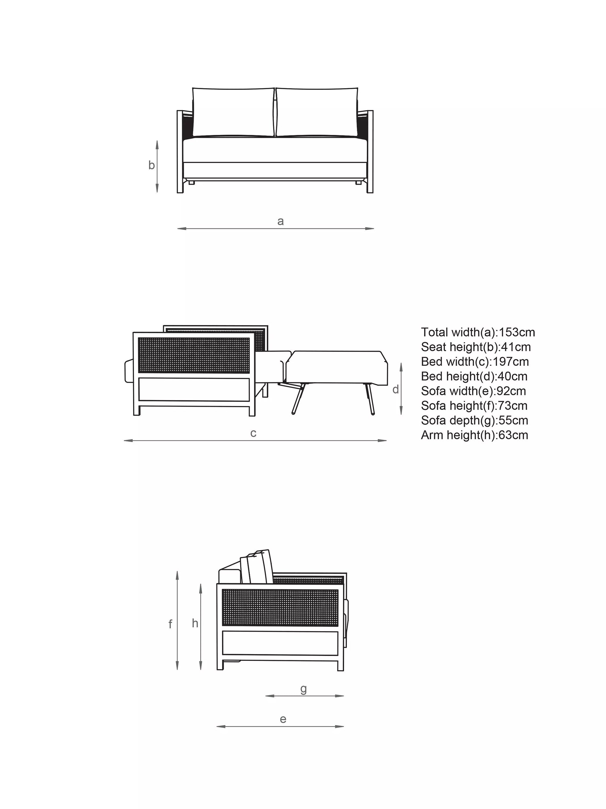 Innovation Living Cane Sofa Bed, Mixed Dance Natural 527