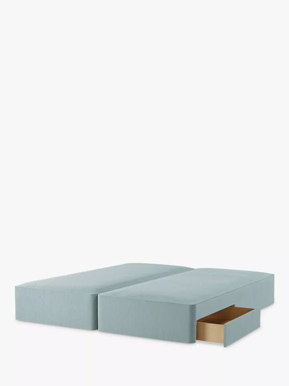 John Lewis Pocket Sprung 2 Drawer Zip Link Divan Base, Super King Size, Soft Touch Duck Egg