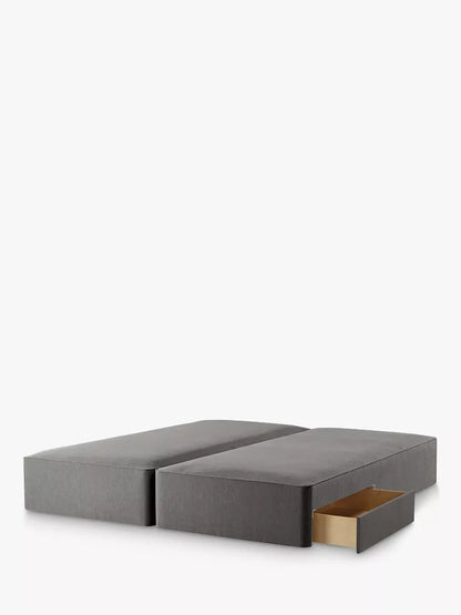 John Lewis Pocket Sprung 2 Drawer Divan Base, Emperor, Brushed Tweed