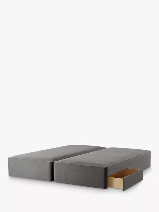 John Lewis Pocket Sprung 2 Drawer Divan Base, Emperor, Brushed Tweed