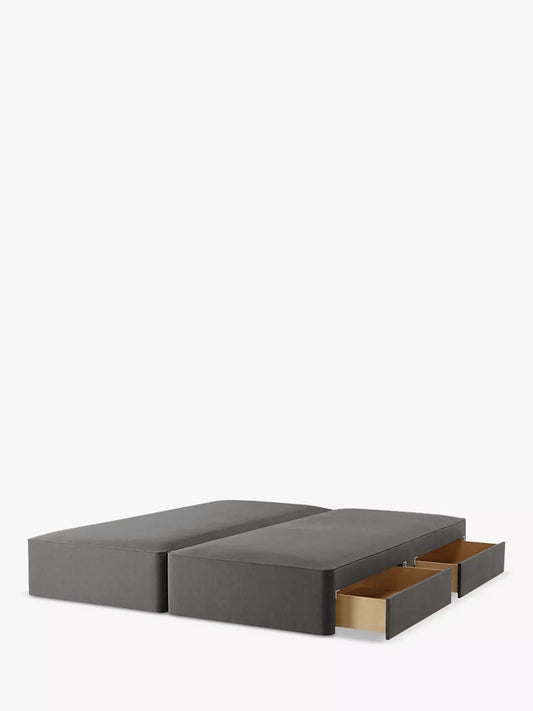 John Lewis Pocket Sprung 4 Drawer Divan Base, Super King Size, Brushed Tweed Charcoal