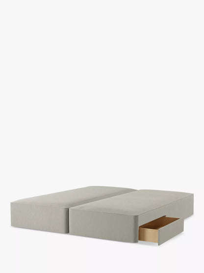 John Lewis Pocket Sprung 2 Drawer Divan Base, Super King Size, Soft Touch Chenille Grey
