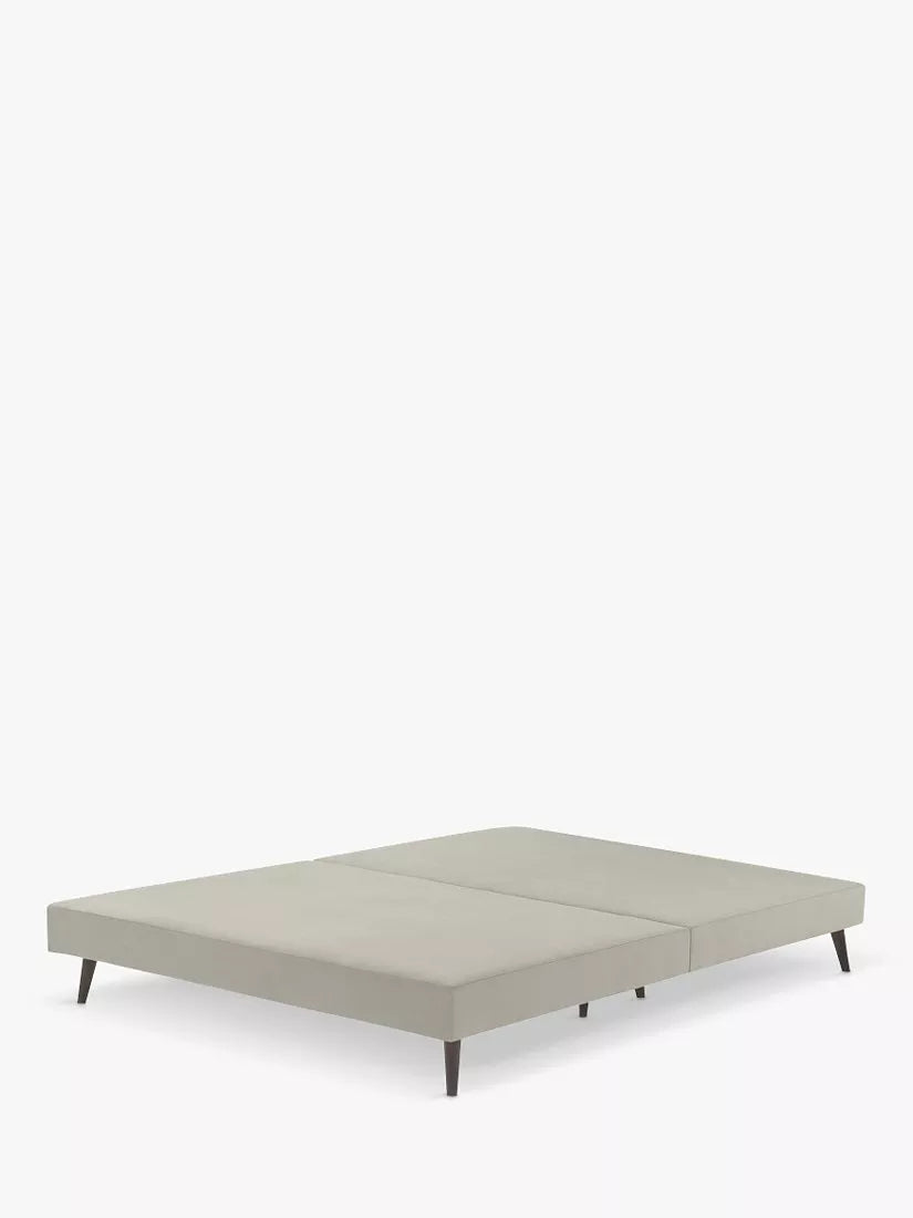 John Lewis Padded Slim Upholstered Divan Base, Super King Size, Soft Touch Chenille Grey