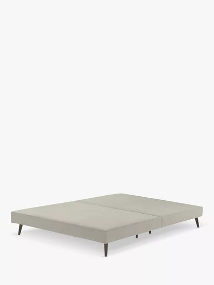 John Lewis Padded Slim Upholstered Divan Base, Super King Size, Soft Touch Chenille Grey