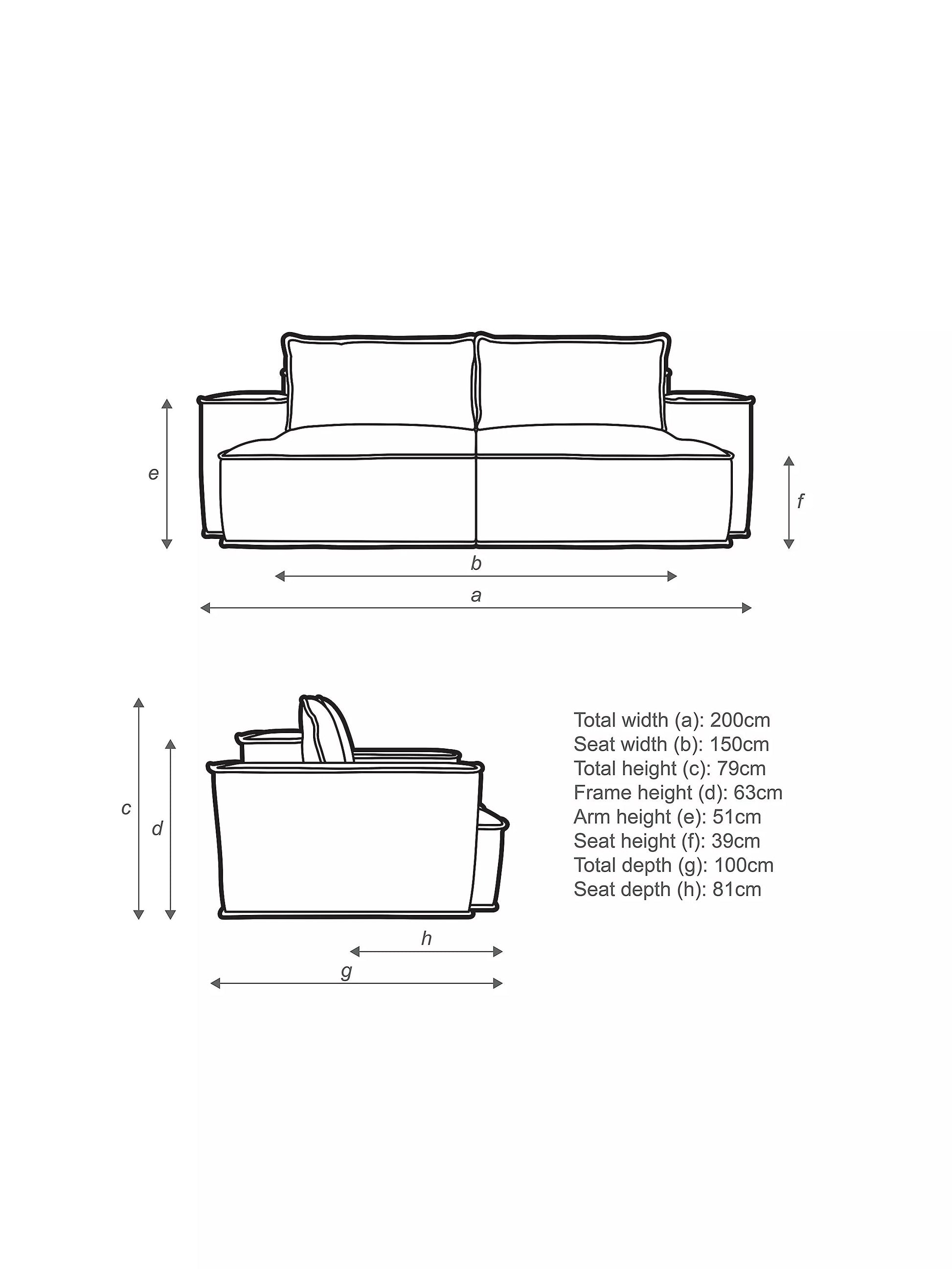 John Lewis Border Large 3 Seater Sofa, Dark Leg