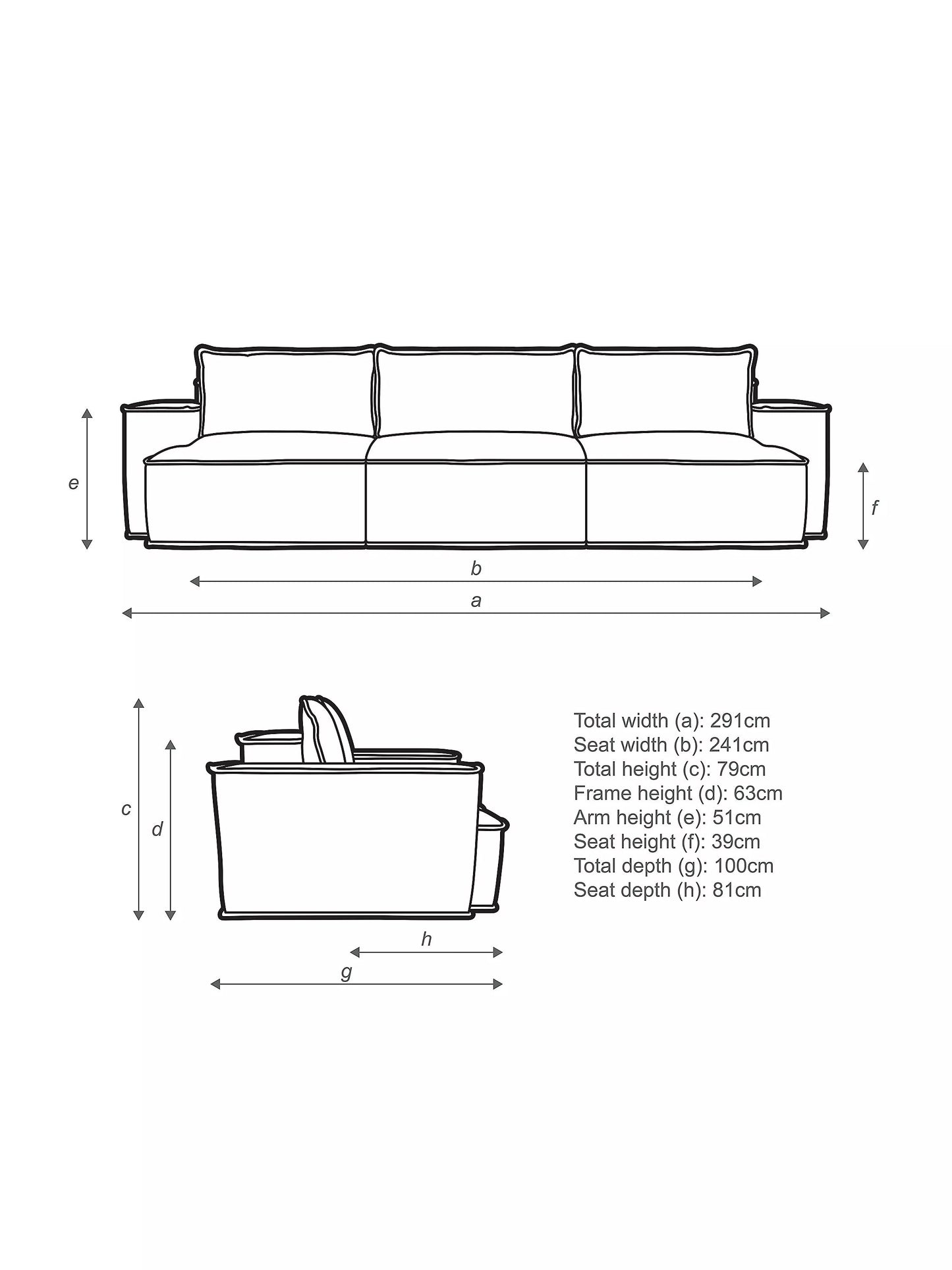 John Lewis Border Grand 4 Seater Sofa, Dark Leg, Relaxed Linen Olive
