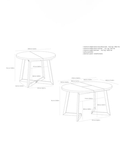 John Lewis Calia 4-6 Seater Round Extending Dining Table, Solid Oak
