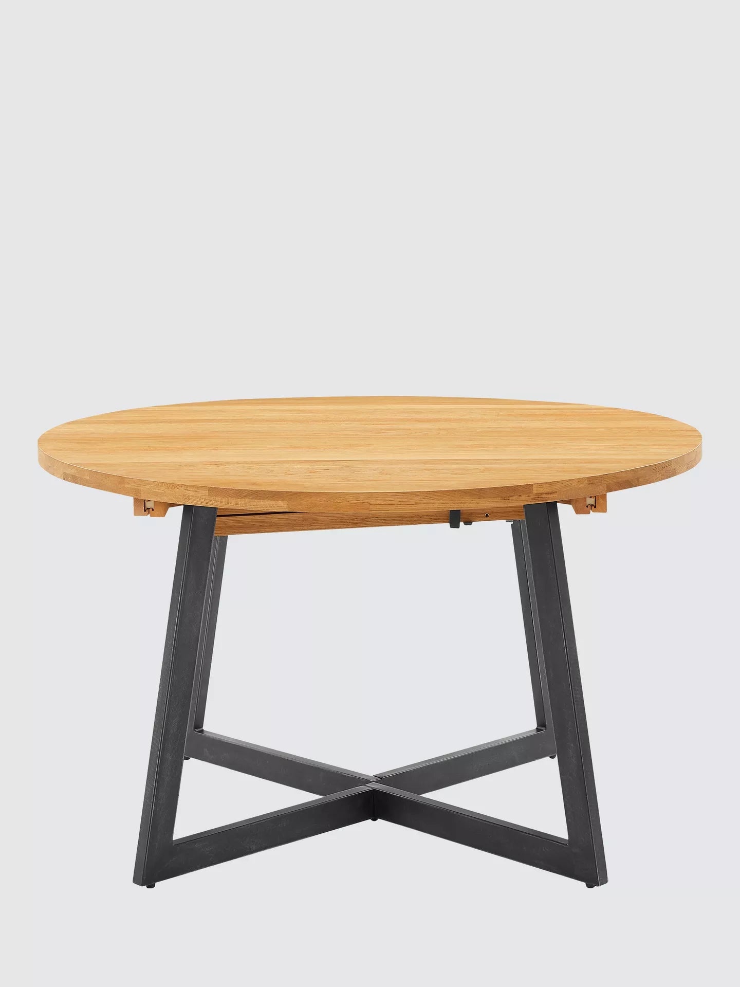 John Lewis Calia 4-6 Seater Round Extending Dining Table, Solid Oak