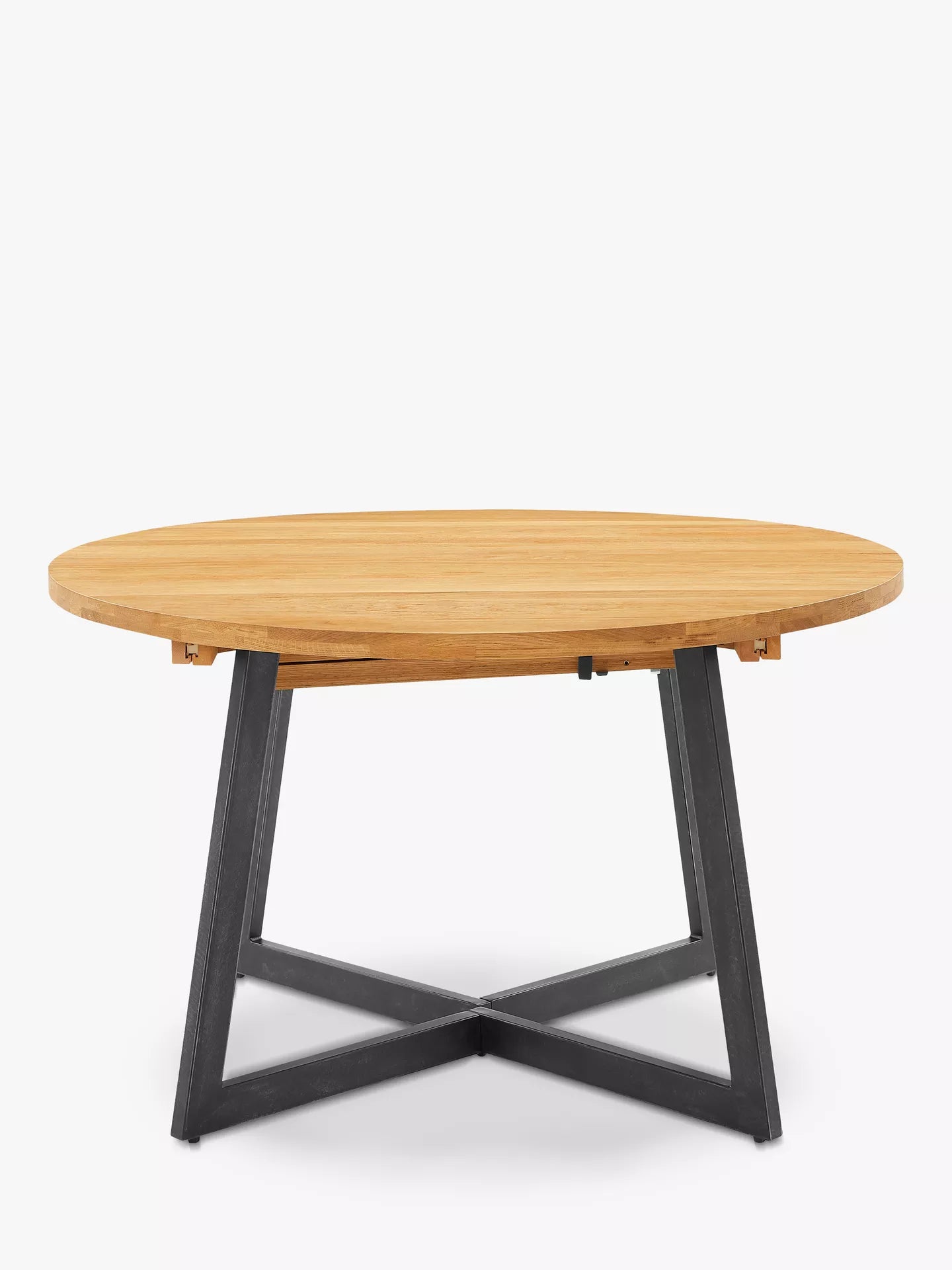 John Lewis Calia 4-6 Seater Round Extending Dining Table, Solid Oak