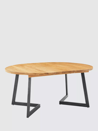 John Lewis Calia 4-6 Seater Round Extending Dining Table, Solid Oak