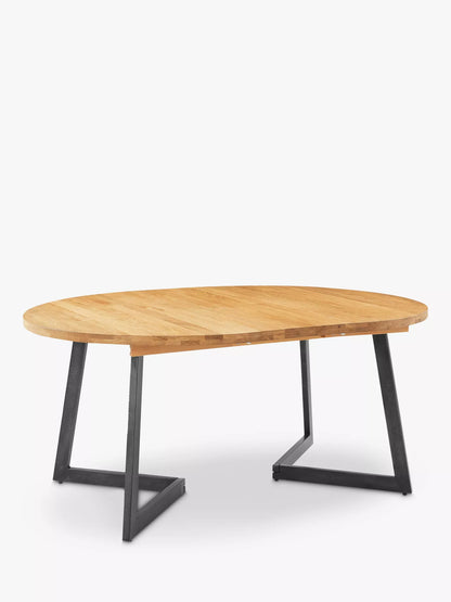 John Lewis Calia 4-6 Seater Round Extending Dining Table, Solid Oak