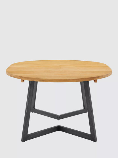 John Lewis Calia 4-6 Seater Round Extending Dining Table, Solid Oak