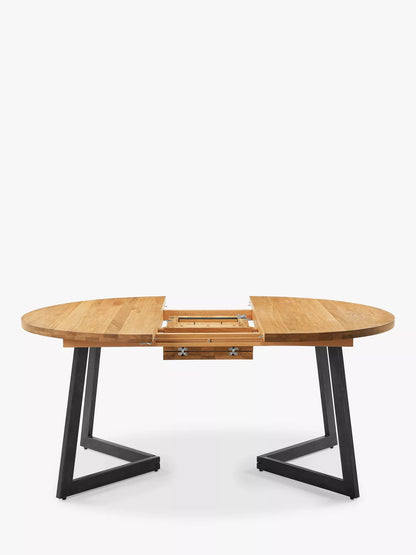 John Lewis Calia 4-6 Seater Round Extending Dining Table, Solid Oak