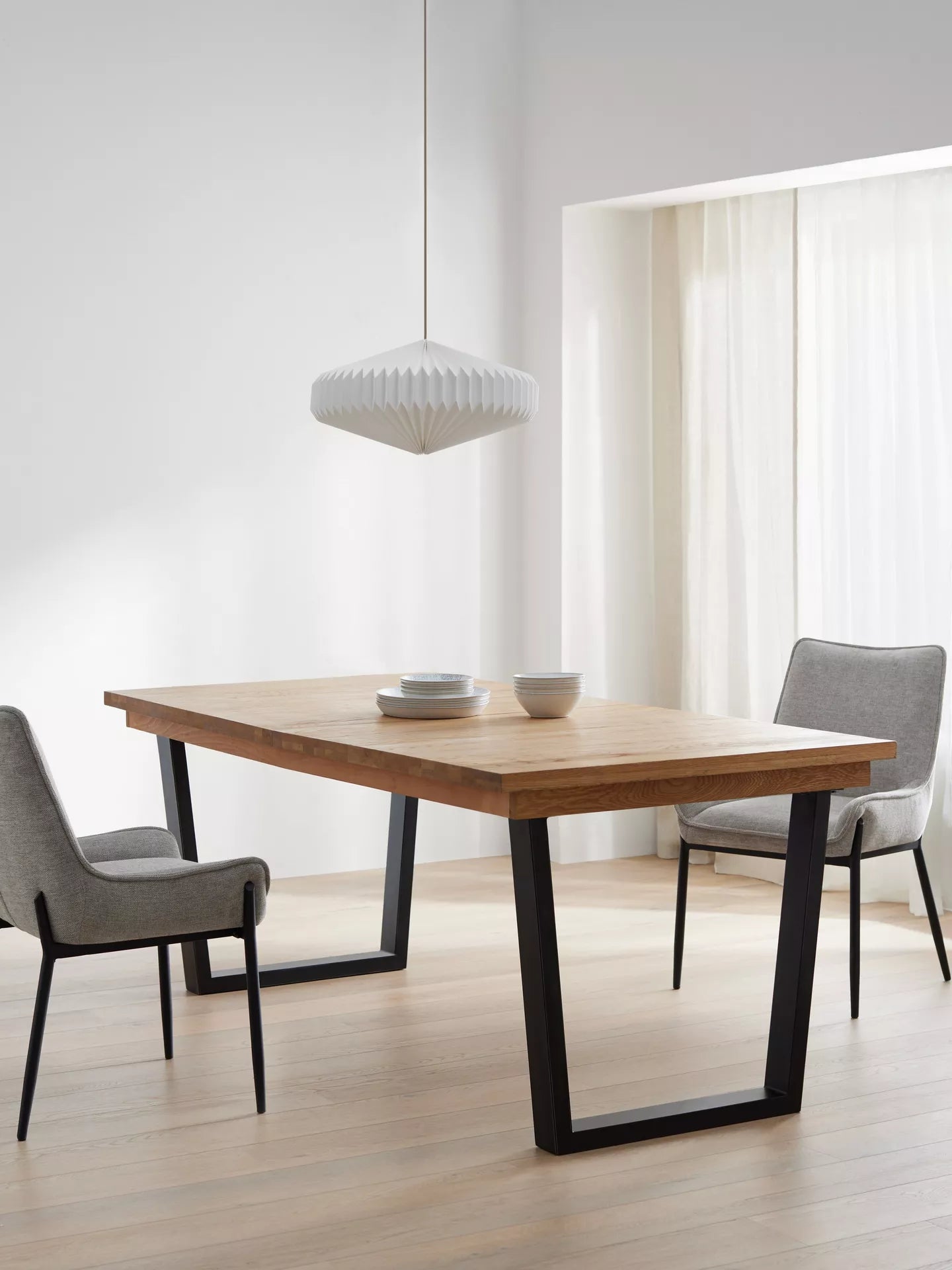 John Lewis Calia 8-10 Seater Extending Dining Table, Solid Oak