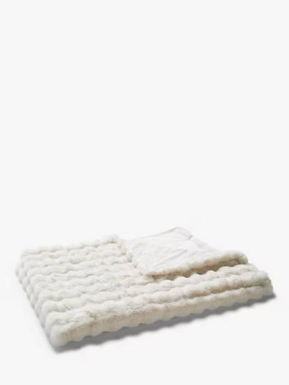 John Lewis Wave Fur Throw, Natural
