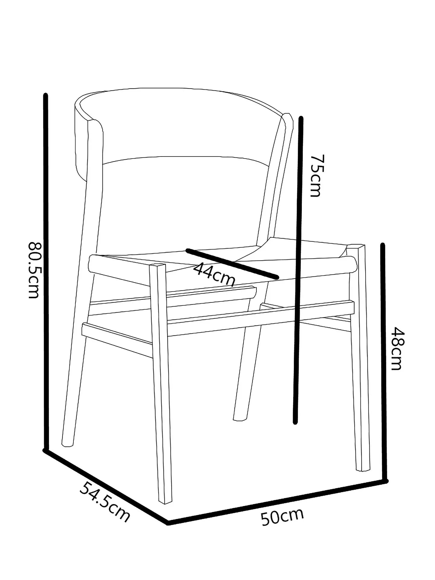 John Lewis Scandi Dining Chair, FSC Certified (Ash Wood), Black