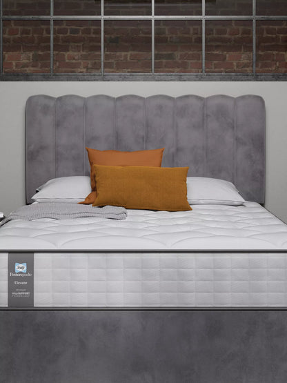 Sealy Shard Upholstered Strutted Headboard, Double, Silver Fox