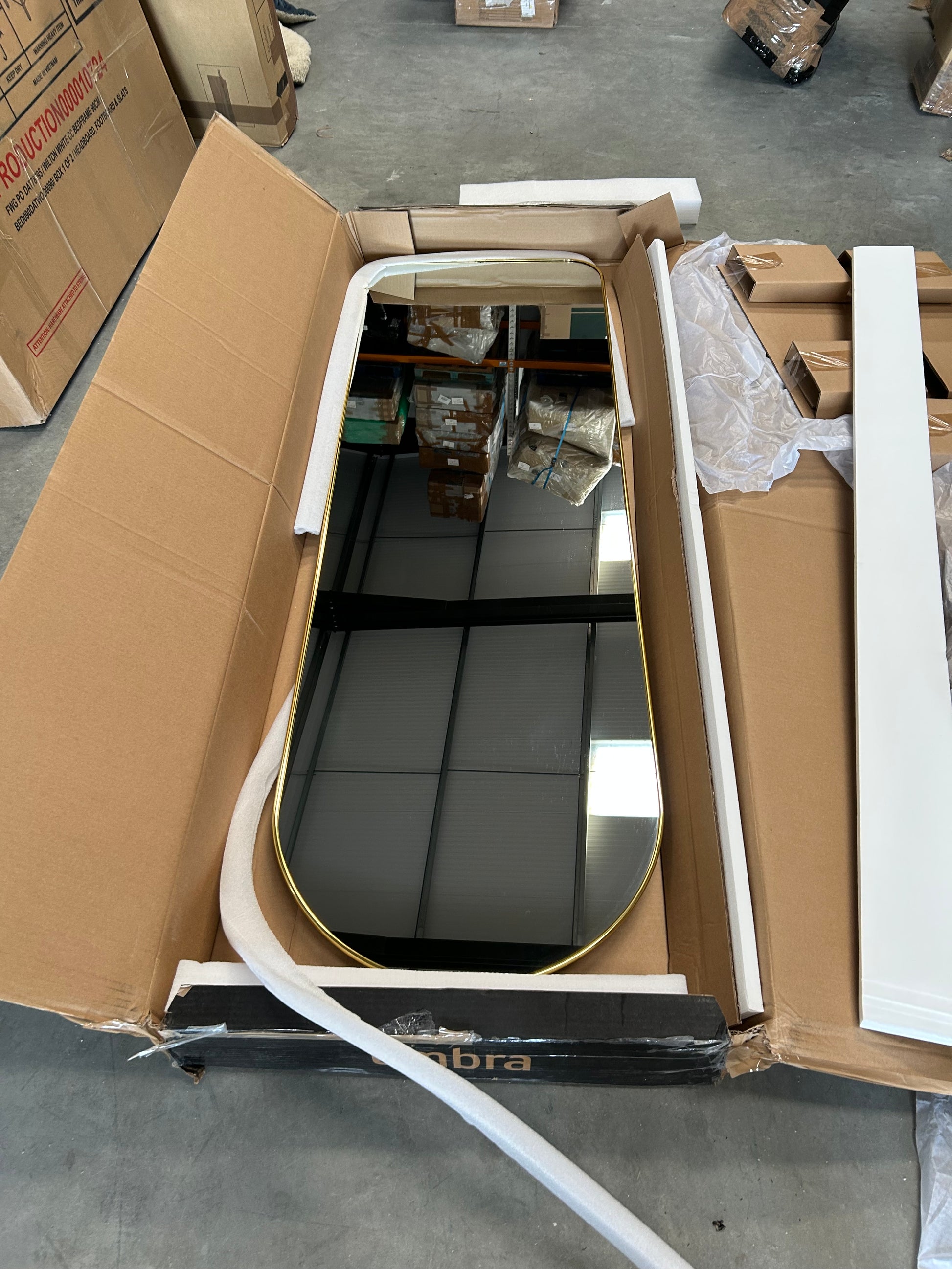 Umbra Hubba Arched Leaner / Full-Length Wall Mirror, 158 x 51cm, Brass