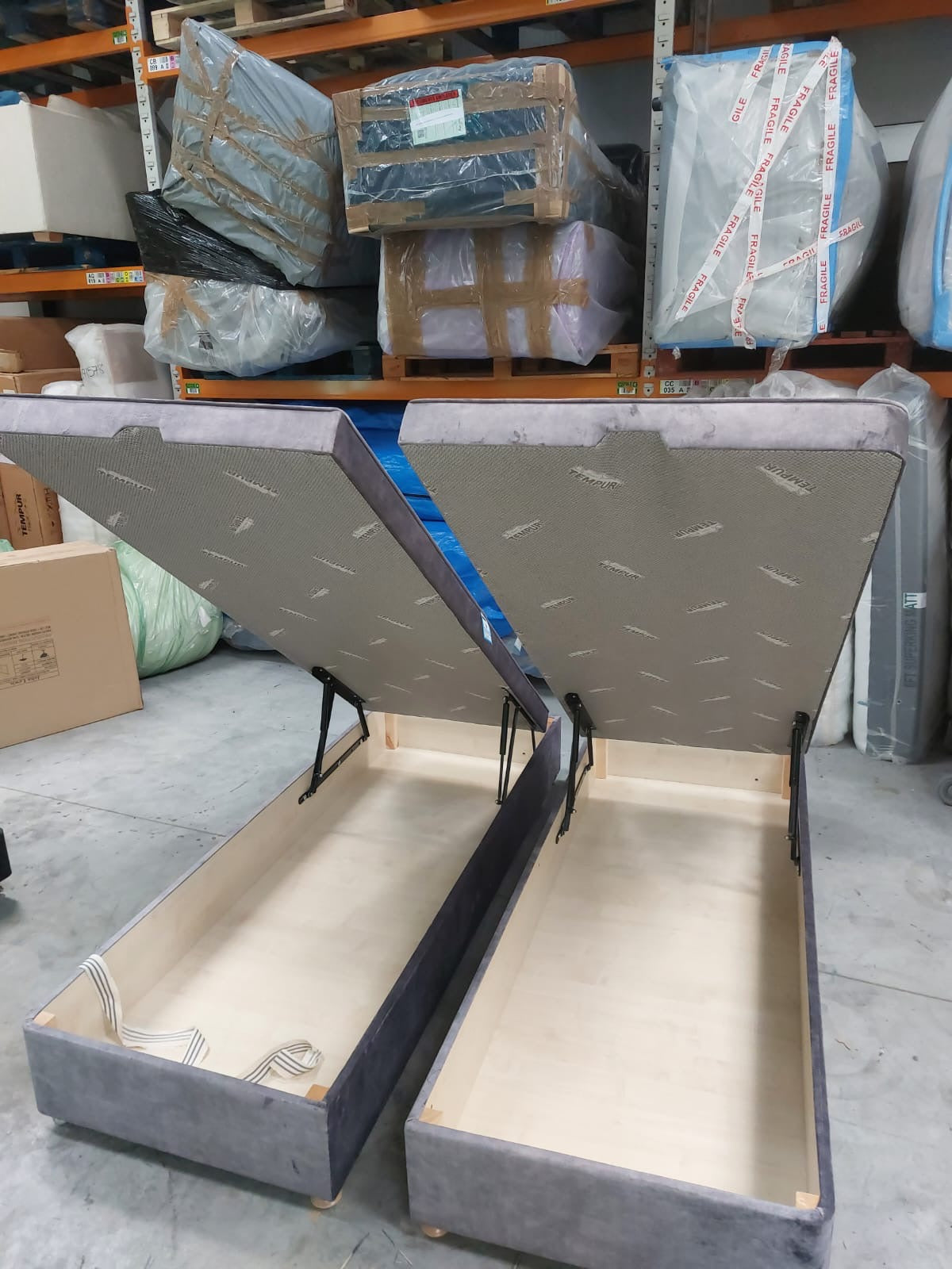 TEMPUR® Suffolk Ottoman Bed, King Size, Armour