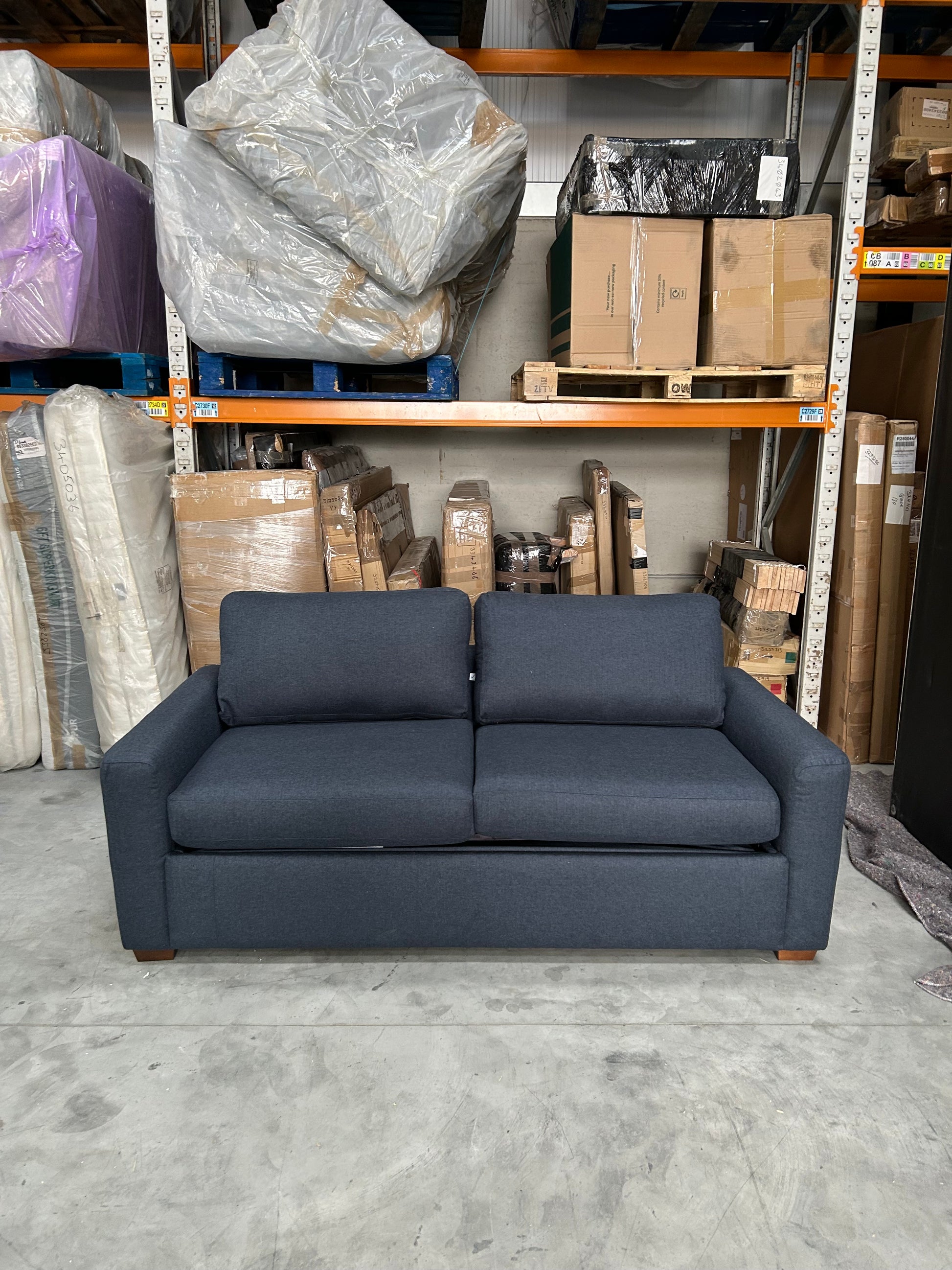 John Lewis Bailey II Double Sofabed Brushed tweed Navy