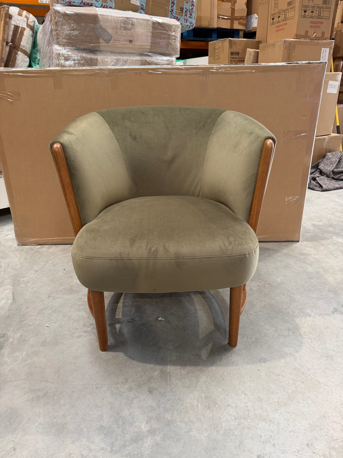 John Lewis Drift Armchair, Dark Leg, Moss Green Smooth Velvet