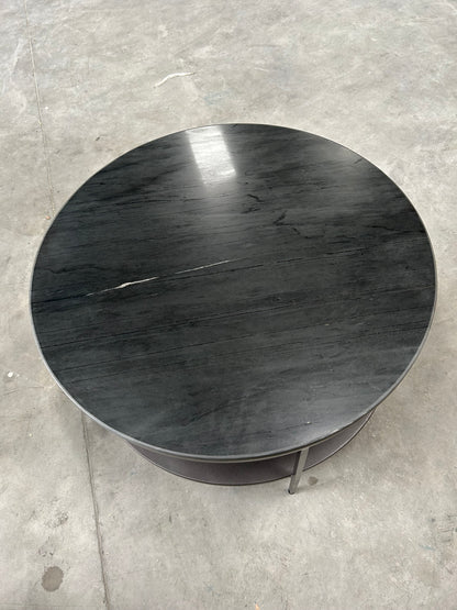 nkuku Karoko Round Marble Coffee Table, Black