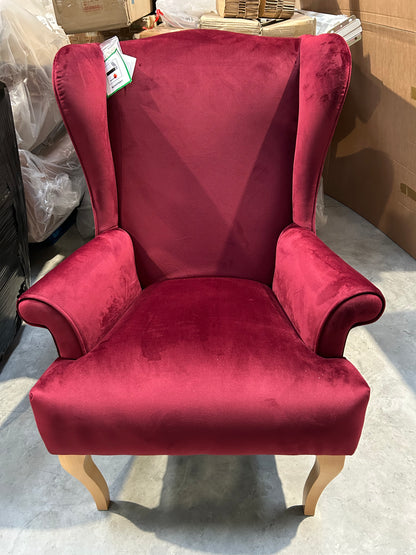 John Lewis Shaftesbury Armchair Velvet Deep Red