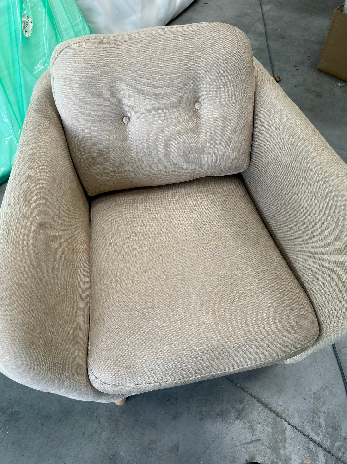 John Lewis Arlo Armchair Easy Clean Chenille Natural
