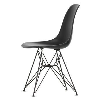 Vitra Eames RE DSR Plastic Side Chair - Deep Black / Black