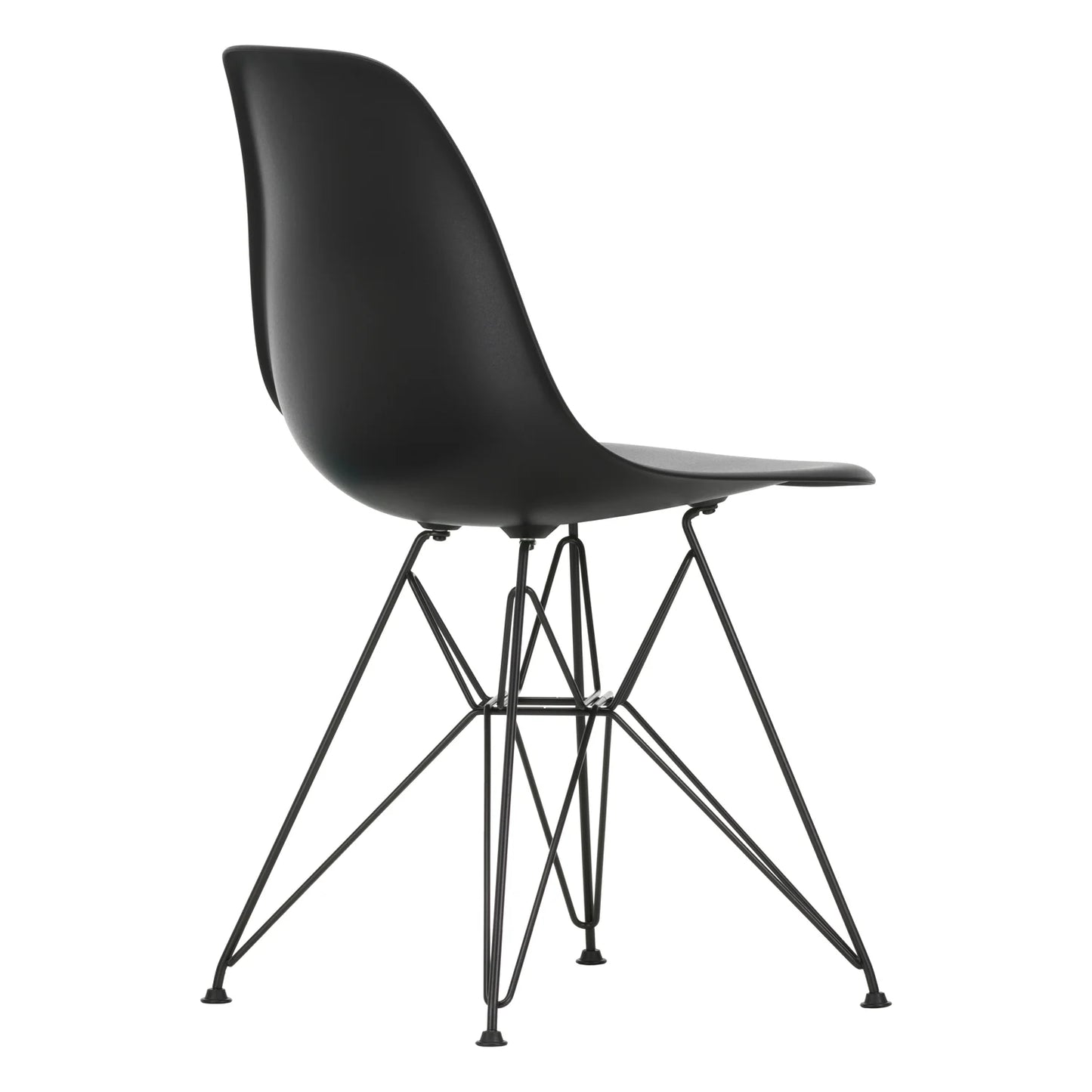 Vitra Eames RE DSR Plastic Side Chair - Deep Black / Black
