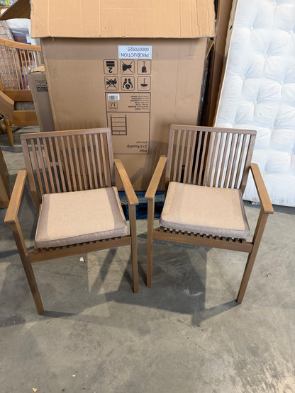 John Lewis Mona Garden Dining Chair, Set of 2, FSC-Certified Natural