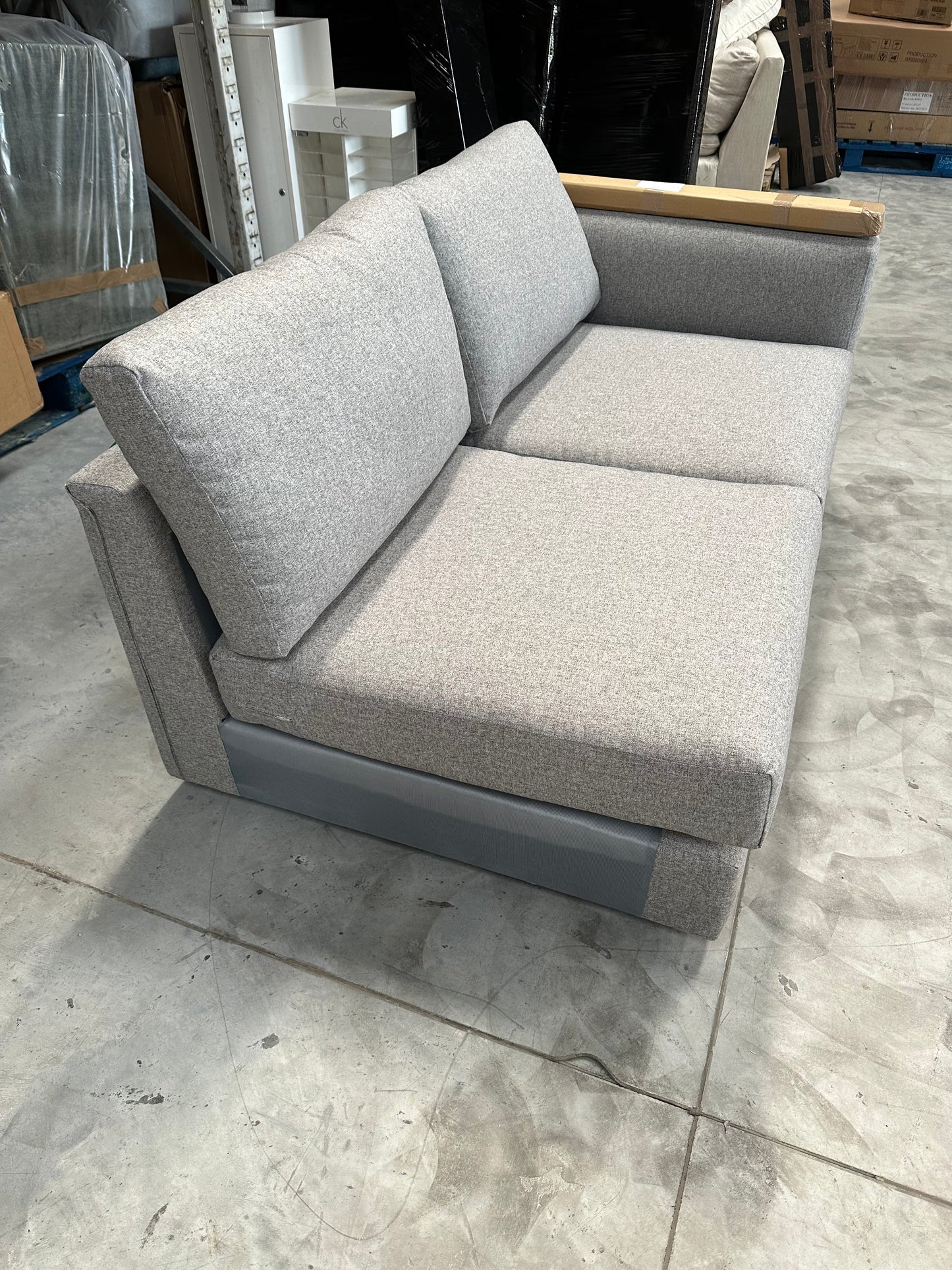 John Lewis + Swoon Rubik Large 3 Seater Sofa, Cinder Grey Wool