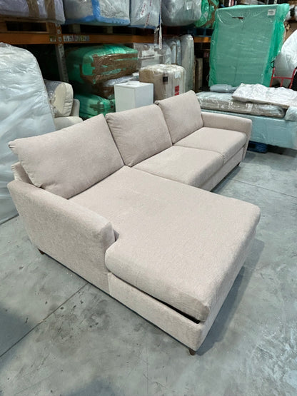 John Lewis Bailey II RHF Chaise End Sofabed Titan  Natural
