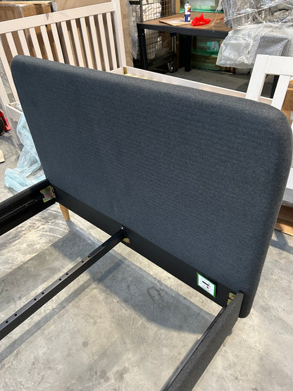 John Lewis ANYDAY Bonn Upholstered Bed Frame, Small Double Dark Grey Brushed Tweed