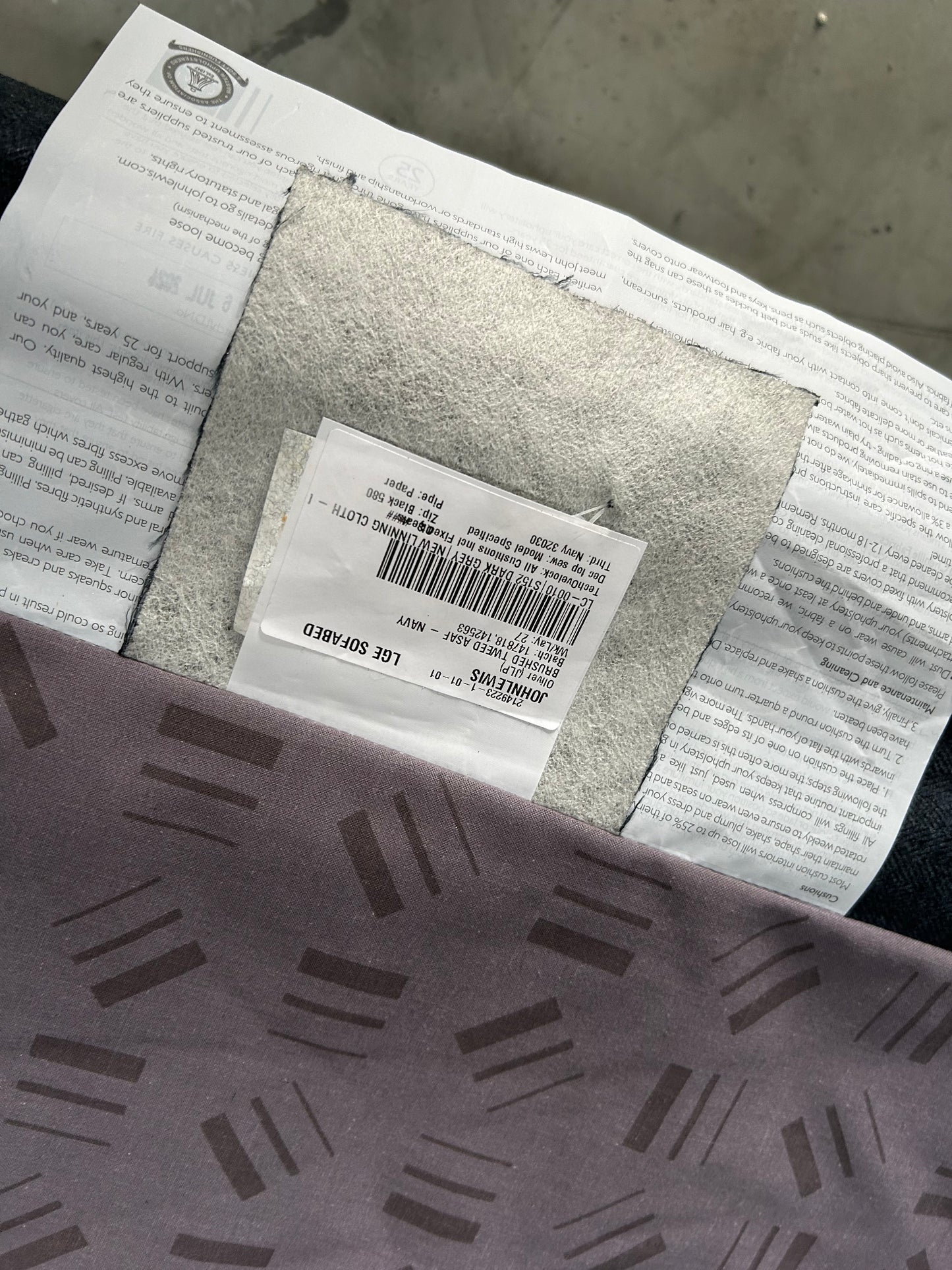 John Lewis Bailey II Double Sofabed Brushed tweed Navy