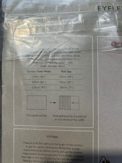 John Lewis Textured Weave Pair Blackout Lined Eyelet Curtains, Storm, W228 x Drop 182cm